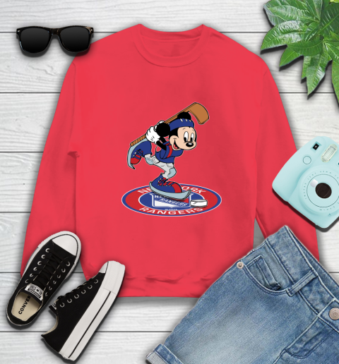 NHL Hockey New York Rangers Cheerful Mickey Disney Shirt Sweatshirt 10
