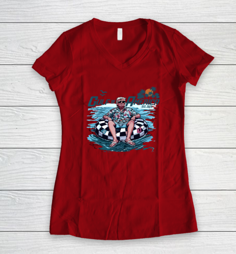Funny Trump Shirt Gulf Of Us America Est 2025 Women's V-Neck T-Shirt 5