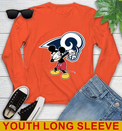 Los Angeles Rams NFL Football Dabbing Mickey Disney Sports Youth Long Sleeve 4