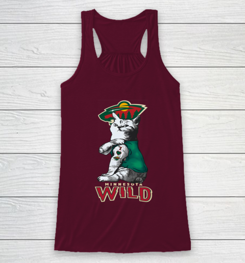 NHL My Cat Loves Minnesota Wild Hockey Racerback Tank 2