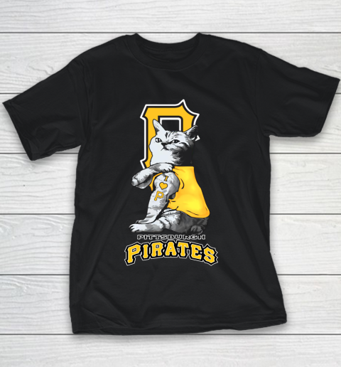 MLB Baseball My Cat Loves Pittsburgh Pirates Youth T-Shirt