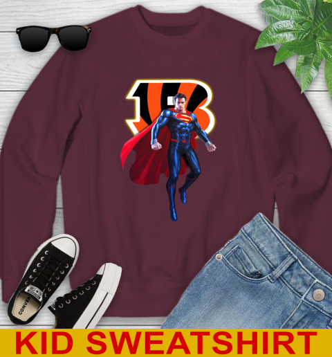 NFL Superman DC Sports Football Cincinnati Bengals Youth Sweatshirt 5
