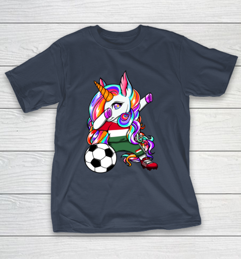 Dabbing Unicorn Hungary Soccer Fans Jersey Flag Football T-Shirt 16
