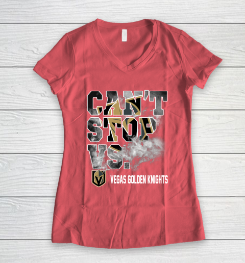 NHL Vegas Golden Knights Hockey Can't Stop Vs Women's V-Neck T-Shirt 4