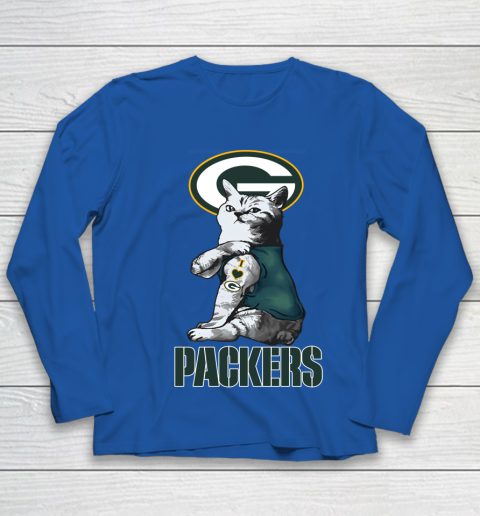 NFL Football My Cat Loves Green Bay Packers Youth Long Sleeve 7