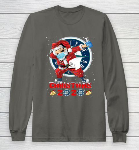 Seattle Mariners Funny Santa Claus Dabbing Christmas 2020 MLB Long Sleeve T-Shirt 5