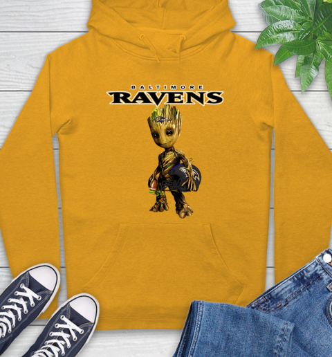 Baltimore Ravens NFL Football Groot Marvel Guardians Of The Galaxy Hoodie 3