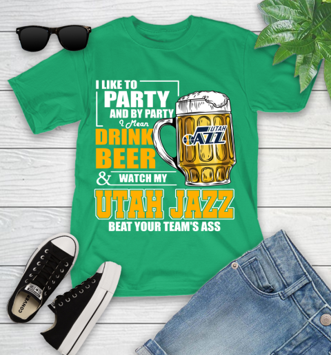 NBA Drink Beer and Watch My Utah Jazz Beat Your Team's Ass Basketball Youth T-Shirt 8