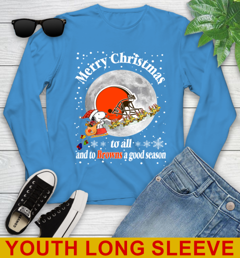 Cleveland Browns Merry Christmas To All And To Browns A Good Season NFL Football Sports Youth Long Sleeve 8