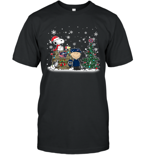 NHL Columbus Blue Jackets Snoopy Charlie Brown Woodstock Christmas Stanley Cup Hockey T Shirt
