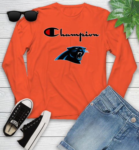 NFL Football Carolina Panthers Champion Shirt Youth Long Sleeve 2