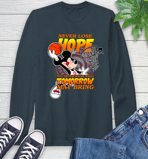 Atlanta Hawks NBA Basketball Mickey Disney Never Lose Hope Long Sleeve T-Shirt 9