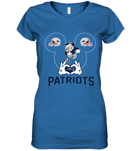 vy4h i love the patriots mickey mouse new england patriots women v neck t shirt 39 front royal