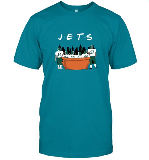 The New York Jets Together F.R.I.E.N.D.S NFL wvkm the new york jets together friends nfl classic t shirt 2 front tropical blue