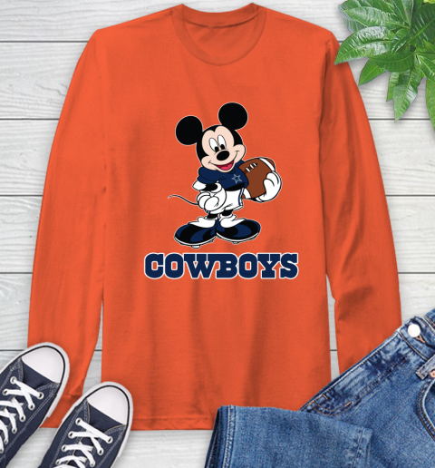 NFL Football Dallas Cowboys Cheerful Mickey Mouse Shirt Long Sleeve T-Shirt 5