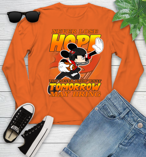 Tampa Bay Buccaneers NFL Football Mickey Disney Never Lose Hope Youth Long Sleeve 3