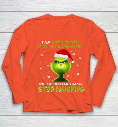I Am Sweet Lovable Kind Shy Innocent Grinch Christmas Youth Long Sleeve 3