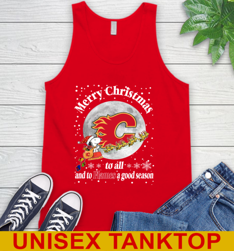 Calgary Flames Merry Christmas To All And To Flames A Good Season NHL Hockey Sports Tank Top 5
