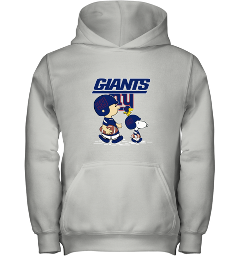 New York Giants Let's Play Football Together Snoopy NFL Youth Hoodie