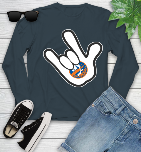 New York Islanders NHL Hockey Mickey Rock Hand Disney Youth Long Sleeve 8