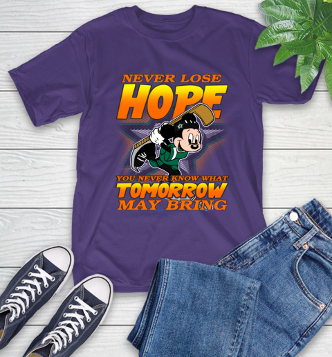 Dallas Stars NHL Hockey ootball Mickey Disney Never Lose Hope T-Shirt 5