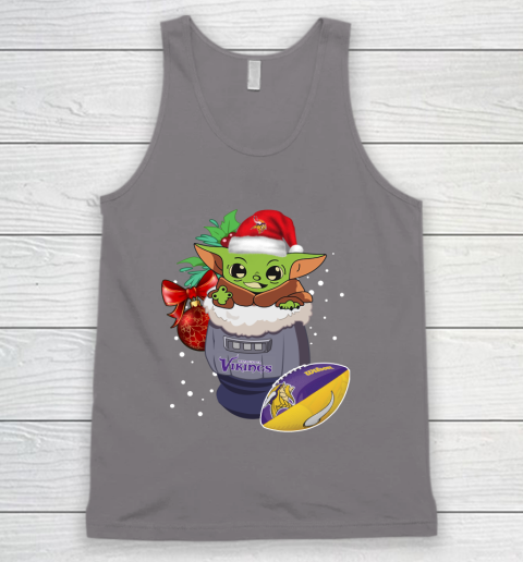 Minnesota Vikings Christmas Baby Yoda Star Wars Funny Happy NFL Tank Top 7
