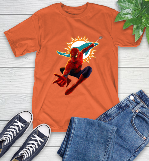 NFL Spider Man Avengers Endgame Football Miami Dolphins T-Shirt 5