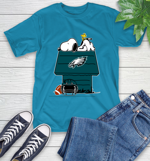 Philadelphia Eagles NFL Football Snoopy Woodstock The Peanuts Movie T-Shirt 8