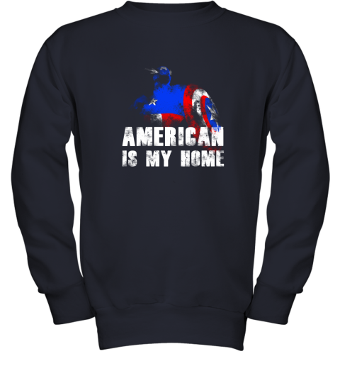 America Is My Home Captain America 4th Of July Youth Sweatshirt