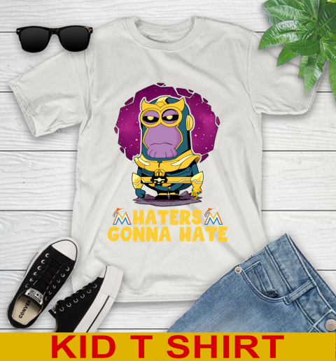 MLB Baseball Miami Marlins Haters Gonna Hate Thanos Minion Marvel Shirt Youth T-Shirt 12