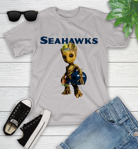Seattle Seahawks NFL Football Groot Marvel Guardians Of The Galaxy Youth T-Shirt 12
