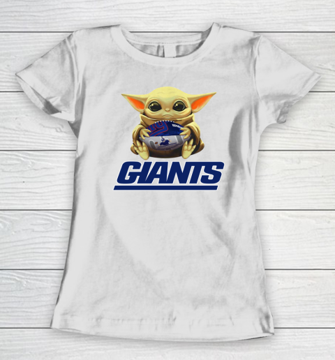 NFL Football New York Giants Baby Yoda Star Wars Women's T-Shirt 2
