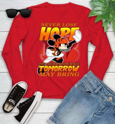 Cincinnati Bengals NFL Football Mickey Disney Never Lose Hope Youth Long Sleeve 11