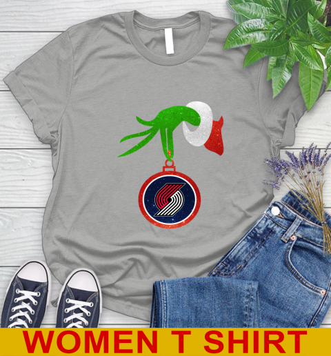 Portland Trail Blazers Grinch Merry Christmas NBA Basketball Women's T-Shirt 11