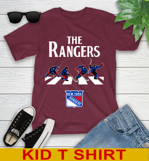 NHL Hockey New York Rangers The Beatles Rock Band Shirt Youth T-Shirt 5