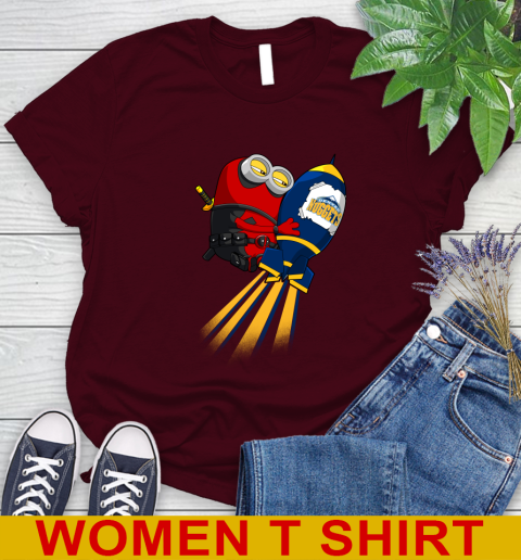 NBA Basketball Denver Nuggets Deadpool Minion Marvel Shirt Women's T-Shirt 6