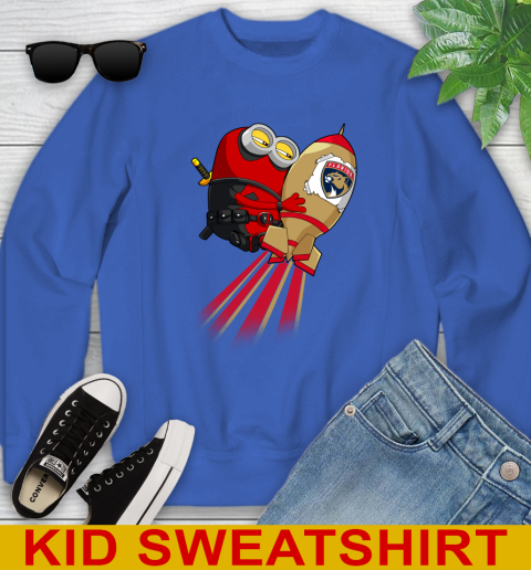 NHL Hockey Florida Panthers Deadpool Minion Marvel Shirt Youth Sweatshirt 6