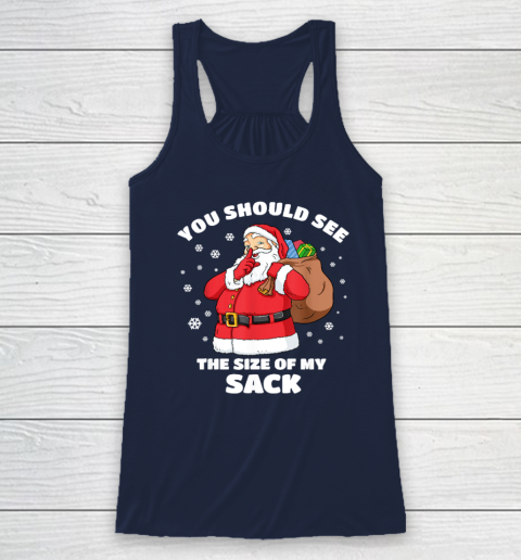 You Should See The Size Of My Sack Santa Men Funny Christmas Racerback Tank 5