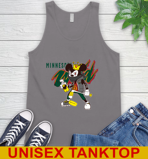 Minnesota Wild NHL Hockey Mickey Peace Sign Sports Tank Top 7