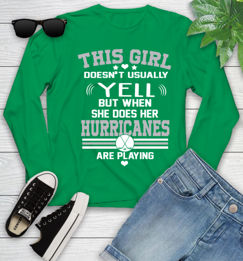 Carolina Hurricanes NHL Hockey I Yell When My Team Is Playing Youth Long Sleeve 7