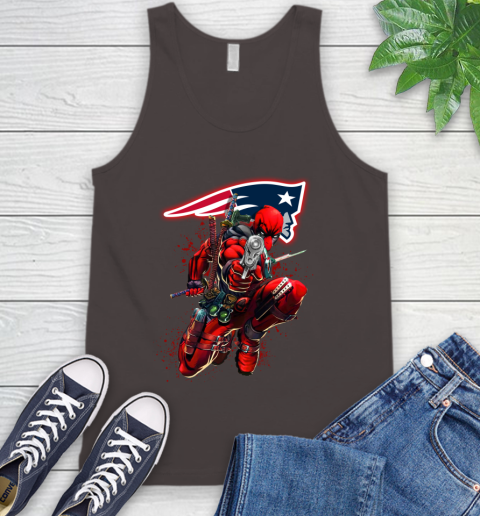 NFL Deadpool Marvel Comics Sports Football New England Patriots Tank Top 7
