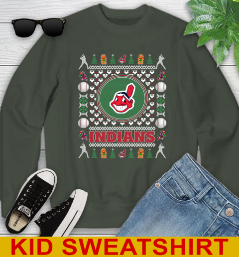 Cleveland Indians Merry Christmas MLB Baseball Loyal Fan Youth Sweatshirt 8
