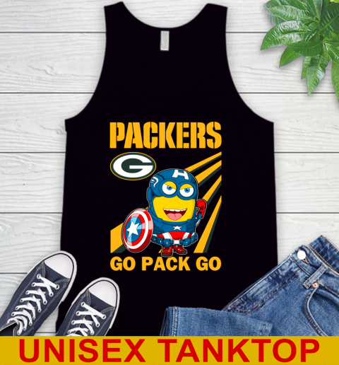NFL Football Green Bay Packers Captain America Marvel Avengers Minion Shirt Tank Top