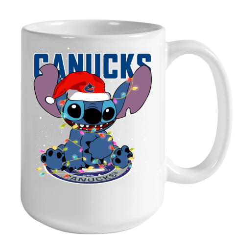 Vancouver Canucks NHL Hockey noel stitch Christmas Color Changing Mug 15oz 2