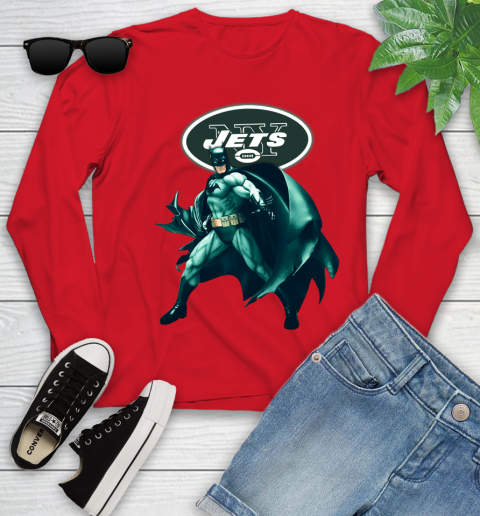 NFL Batman Football Sports New York Jets Youth Long Sleeve 11