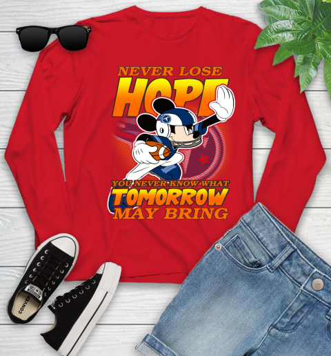 Tennessee Titans NFL Football Mickey Disney Never Lose Hope Youth Long Sleeve 11
