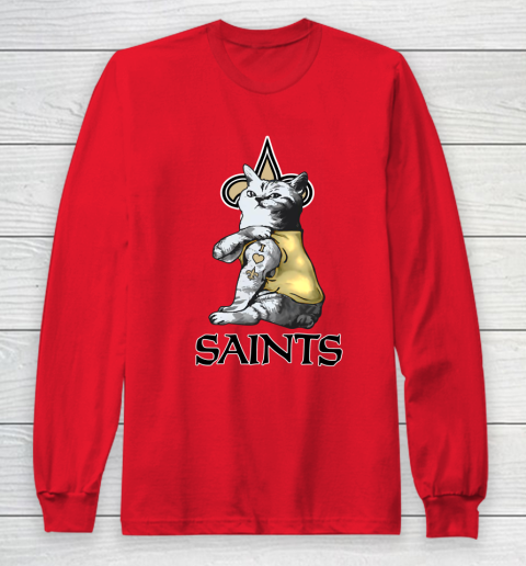 NFL Football My Cat Loves New Orleans Saints Long Sleeve T-Shirt 7