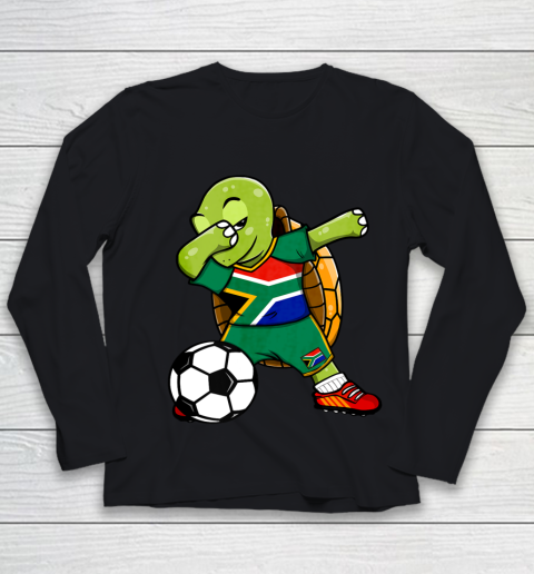 Dabbing Turtle South Africa Soccer Fans Jersey Football Youth Long Sleeve
