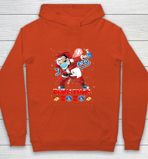 Los Angeles Dodgers Funny Santa Claus Dabbing Christmas 2020 MLB Youth Hoodie 3