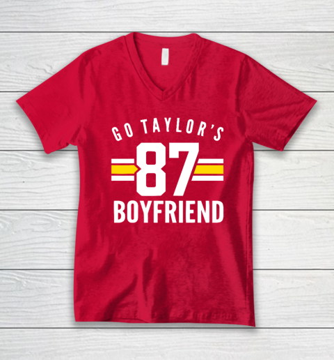 Go Taylors Boyfriend Football Funny Go Taylor's V-Neck T-Shirt 5